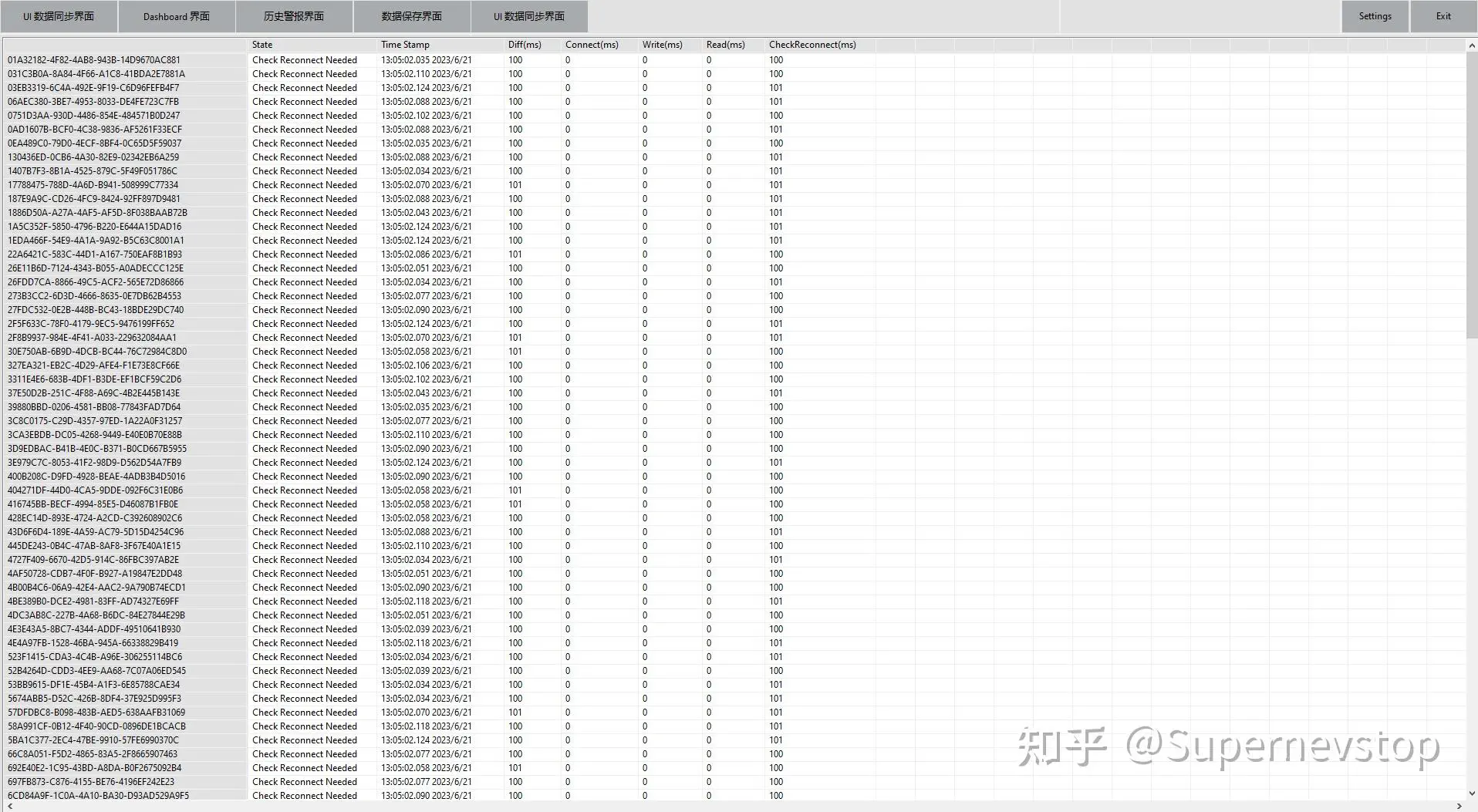 PLC 后台循环监控界面
