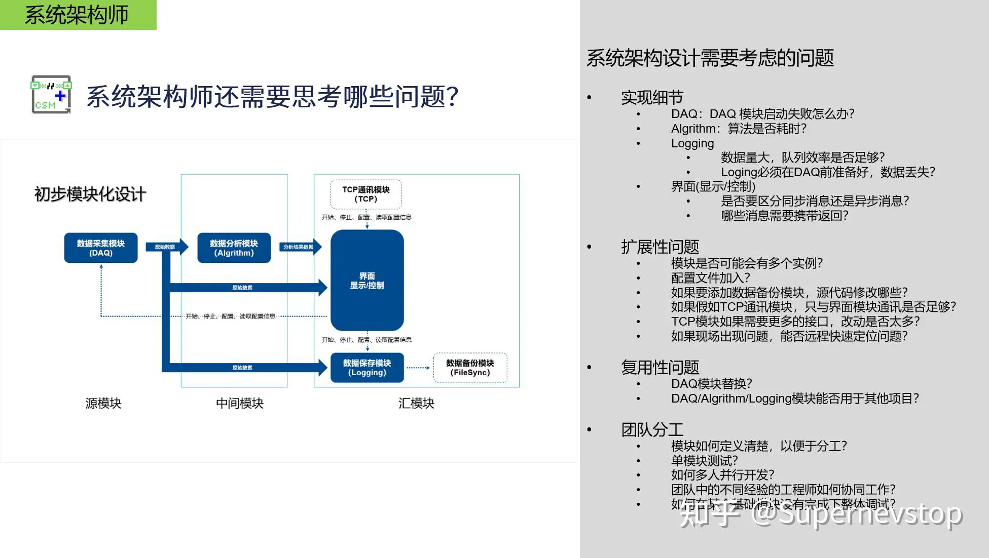 架构师可能需要考虑更多的架构问题